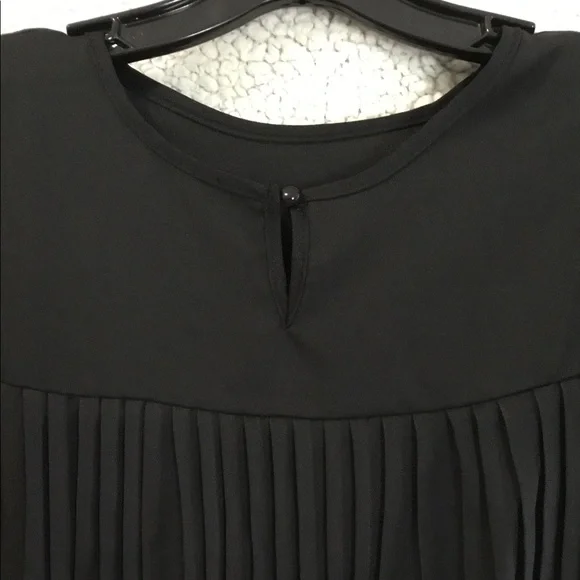 Women's Blouse Hi-Lo Hem Pleated Top NEW - Picture 12 of 17